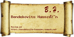 Bendekovits Hasszán névjegykártya